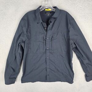 Proof Technical Button-Up Shirt Mens XL Stretch Zip Chest Pockets Long Sleeve